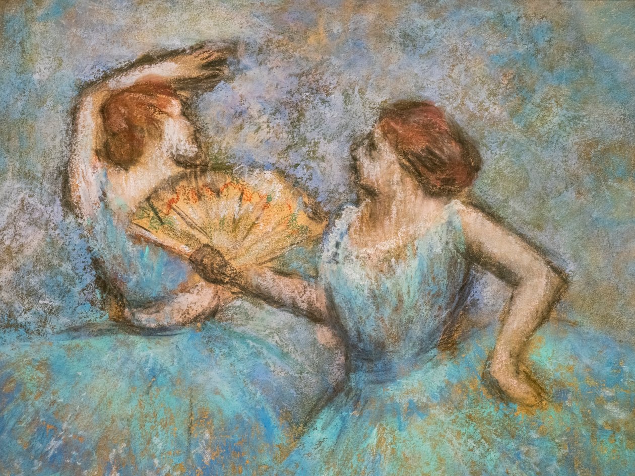 Duas dançarinas (detalhe). Por volta de 1905. Pastel sobre papelão. de Edgar Degas