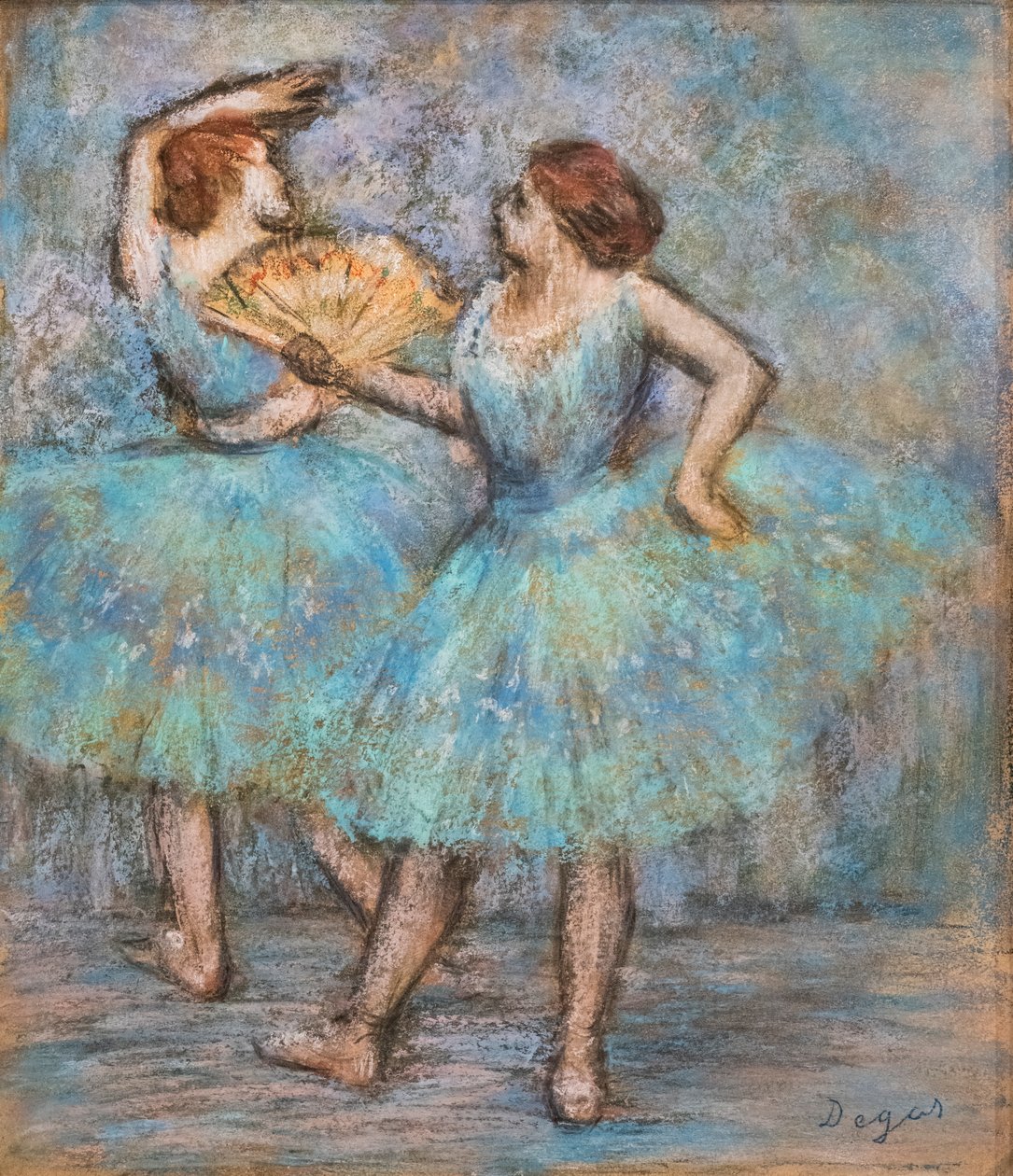 Duas dançarinas. Por volta de 1905. Pastel em papelão. de Edgar Degas