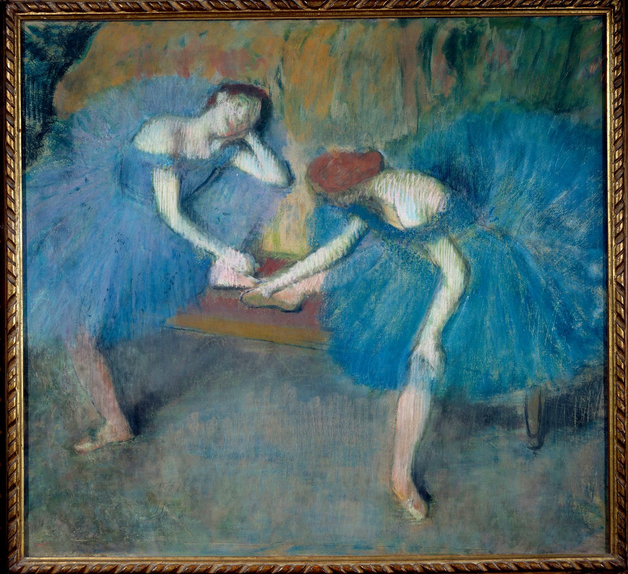 Dois dançarinos em repouso Pastel em papel belga de Edgar Degas (1834-1917). 1898 Sol. 0,92x1,03 m Paris, musee d