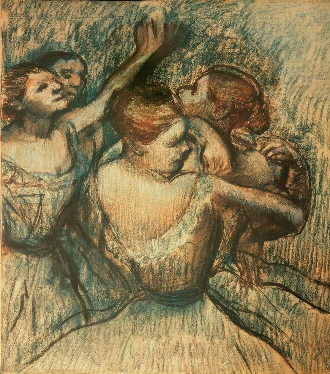 Quatro dançarinos pela metade de Edgar Degas