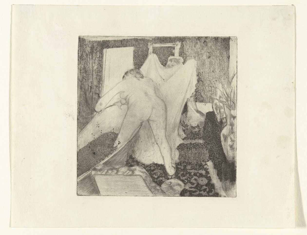 Mulher sai do banho e pega toalha de mulher La Sortie du Bain de Edgar Degas