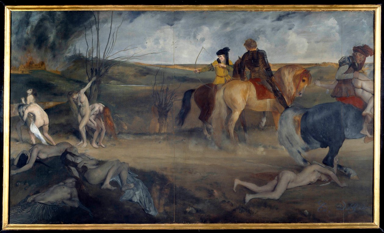 Cena de Guerra na Idade Média Pintura de Edgar Degas (1834-1917) 1861 Sol. 0,85x1,47 m Paris, musee d