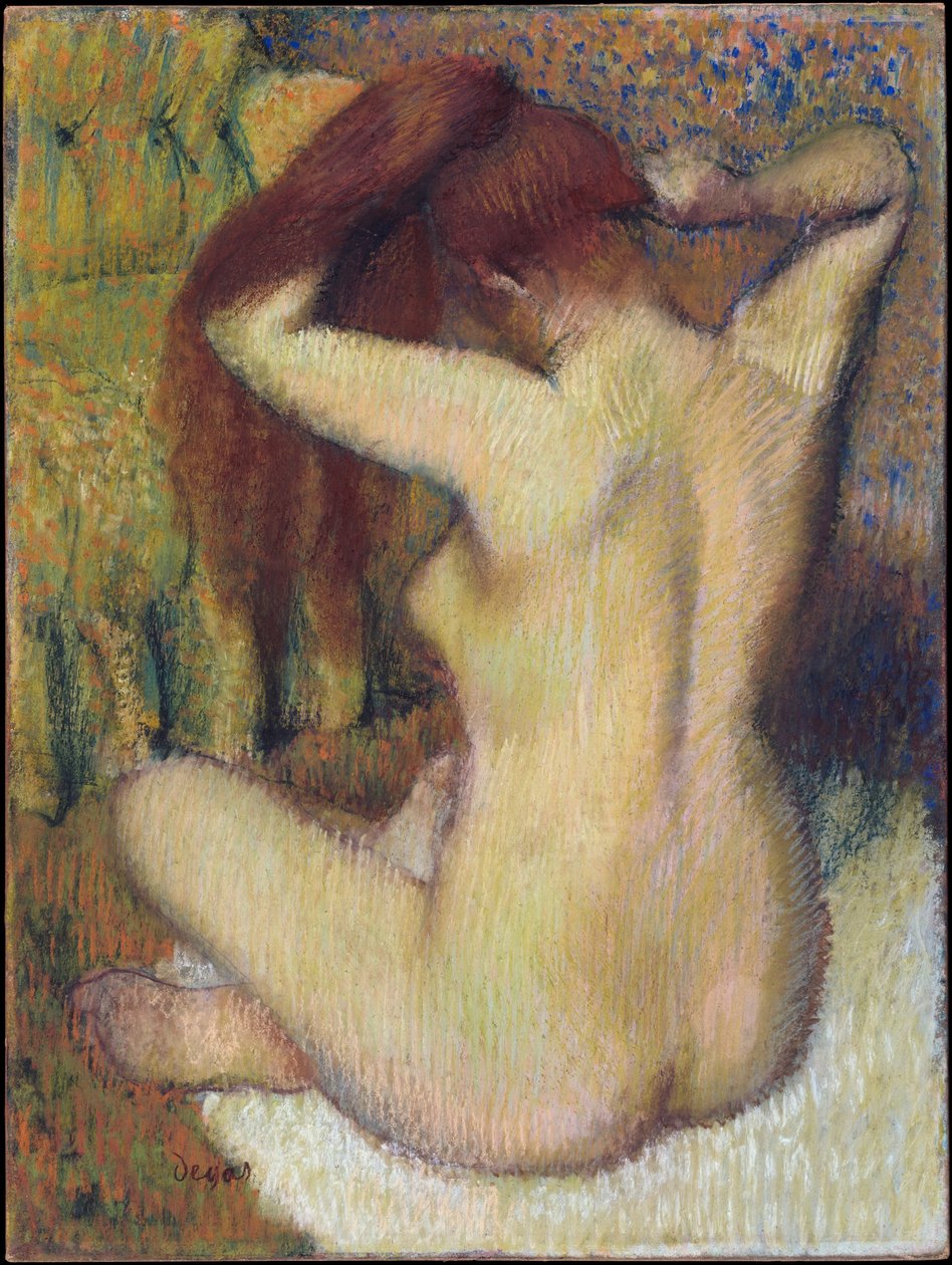 Mulher a pentear o cabelo de Edgar Degas