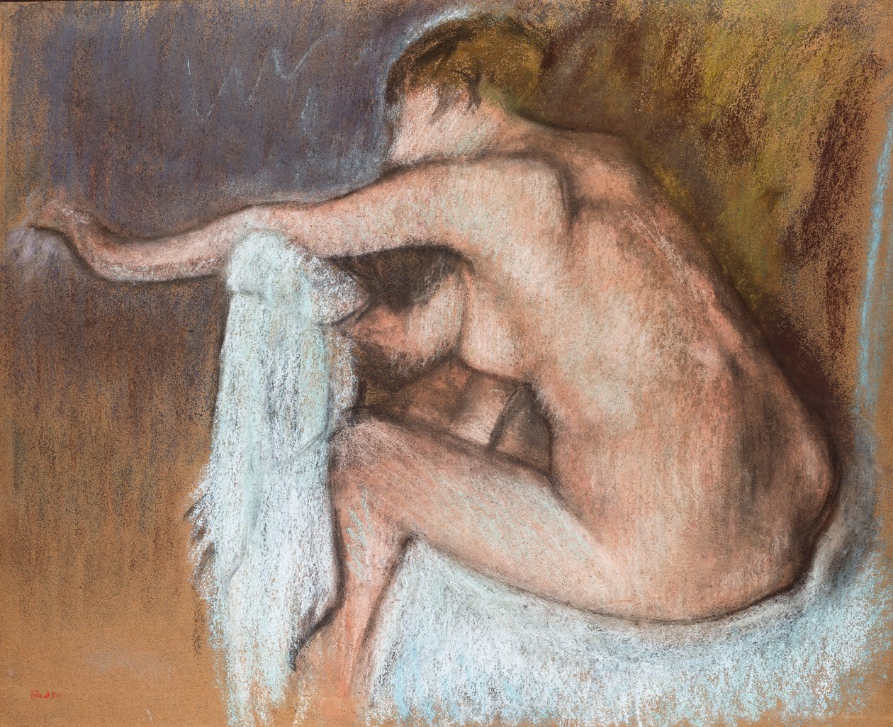 Mulher secando o braço; Mulher, limpando o braço, c.1884 de Edgar Degas