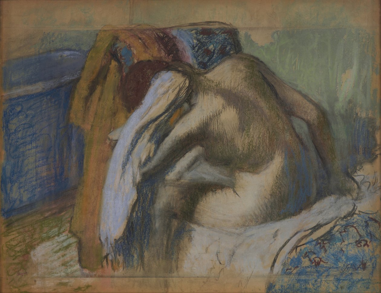 Mulher secando o cabelo depois do banho de Edgar Degas