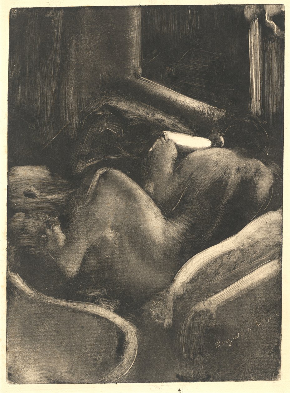 Mulher lendo Liseuse, c. 1885. de Edgar Degas