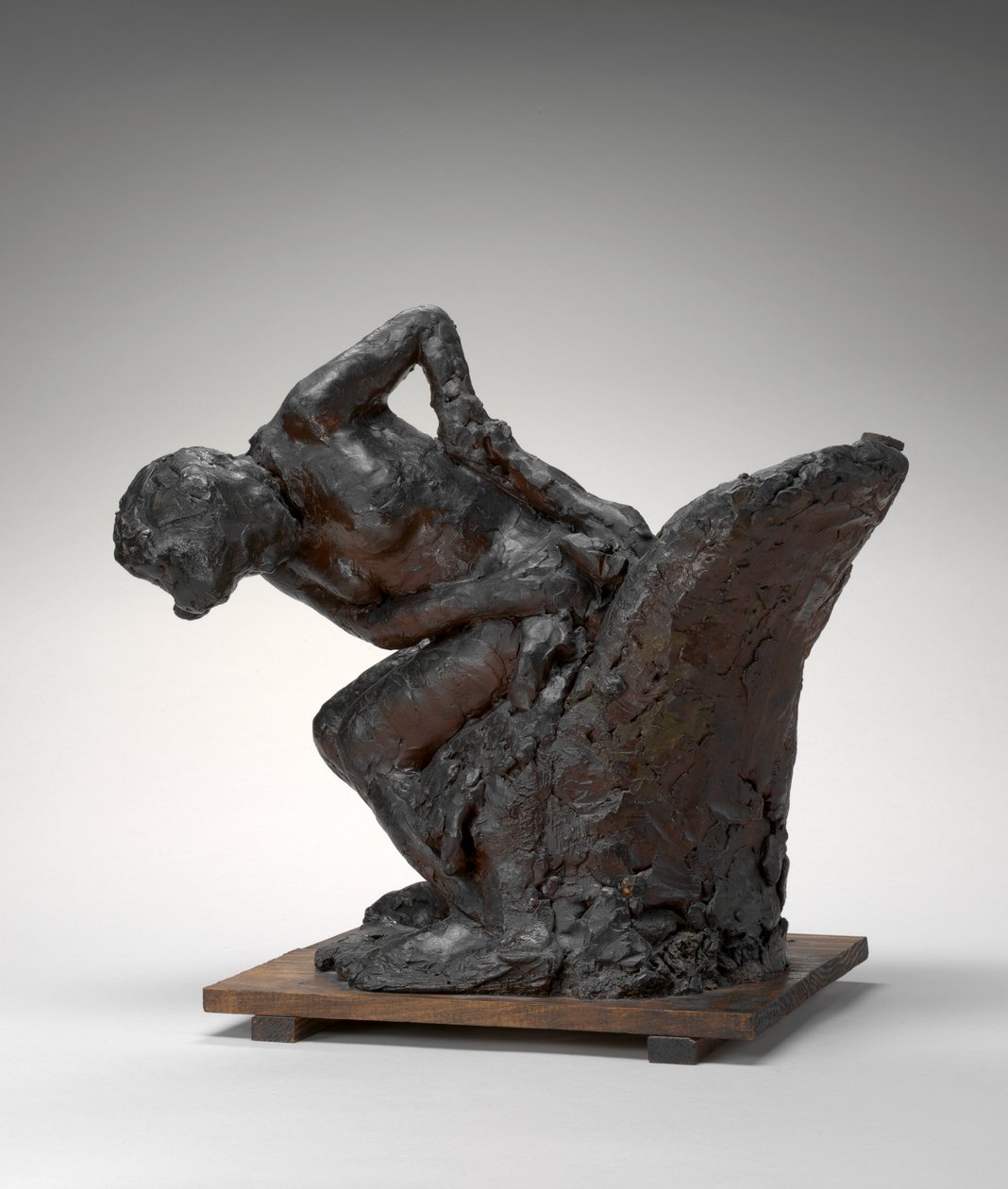 Mulher sentada, limpando o quadril esquerdo de Edgar Degas