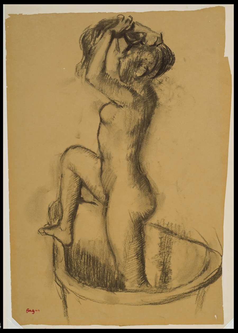 Mulher, ficar, banheira, c.1890-92 de Edgar Degas