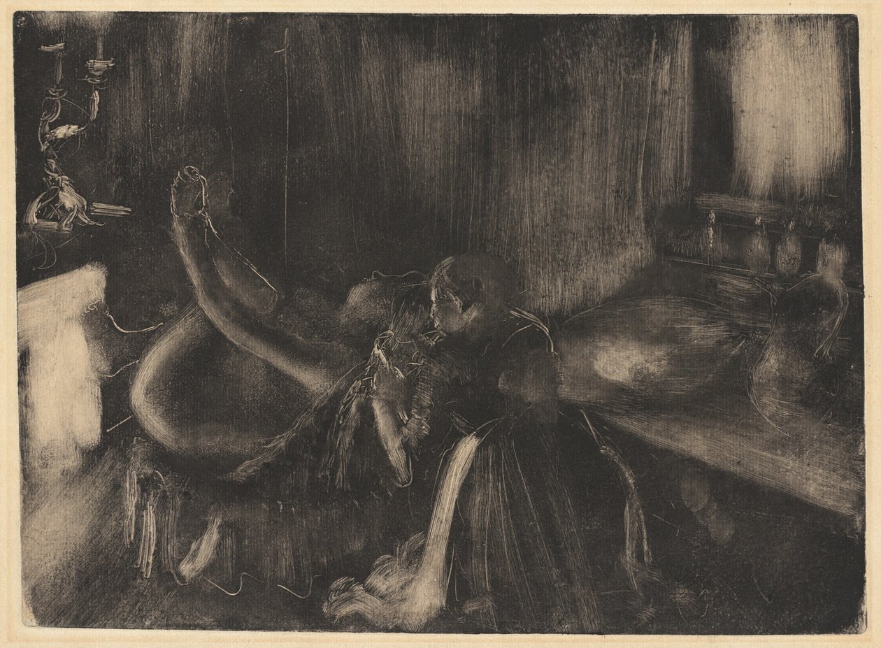 Mulher junto à lareira, 18801890. de Edgar Degas