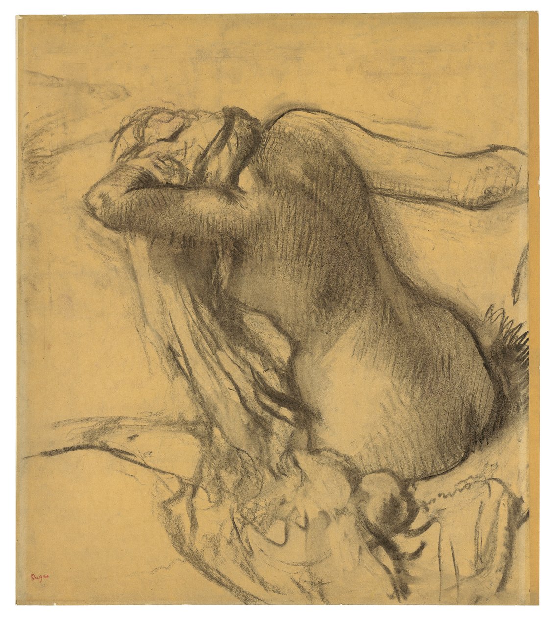 Mulher, secar, cabelo, c.1890-95 de Edgar Degas