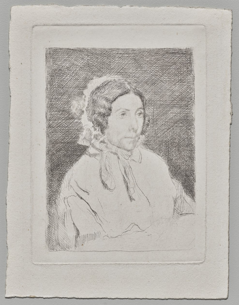Mulher com um gorro com folhos de Edgar Degas