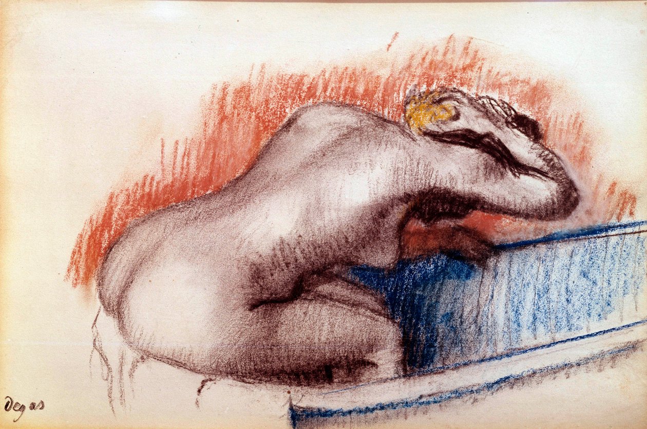Mulher a lavar num banho Pastel de Edgar Degas (1834-1917) 1892 Sol. 0,31x0,47 m Paris, musee d