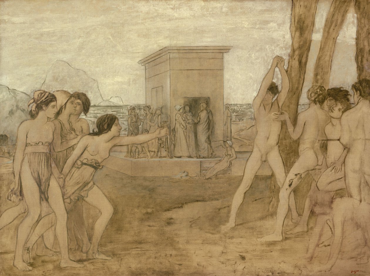 Jovens raparigas espartanas desafiam rapazes de Edgar Degas