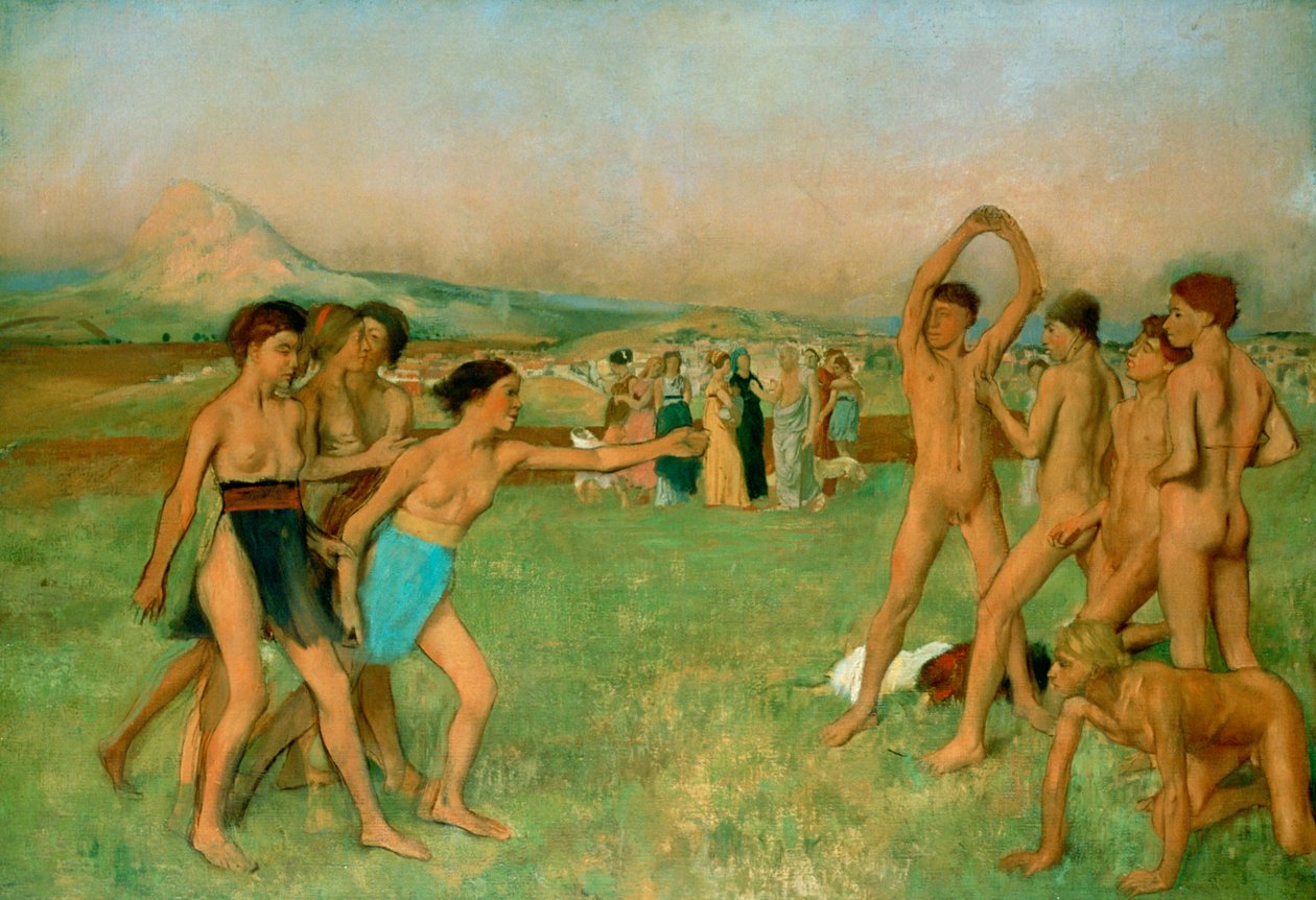 Exercício dos jovens espartanos, c1860 de Edgar Degas