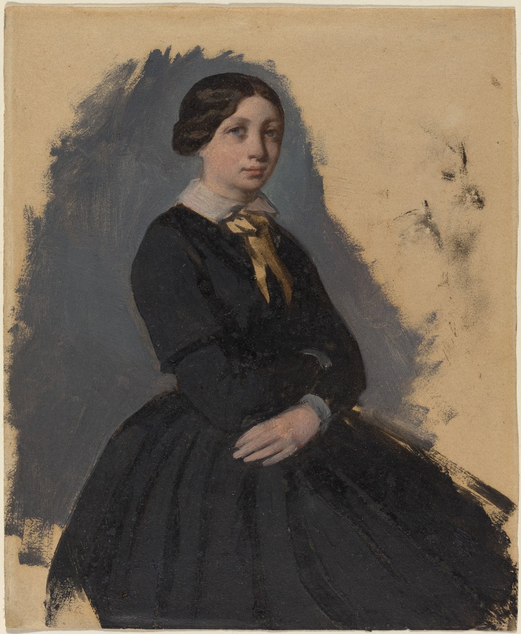 Mulher jovem de preto de Edgar Degas