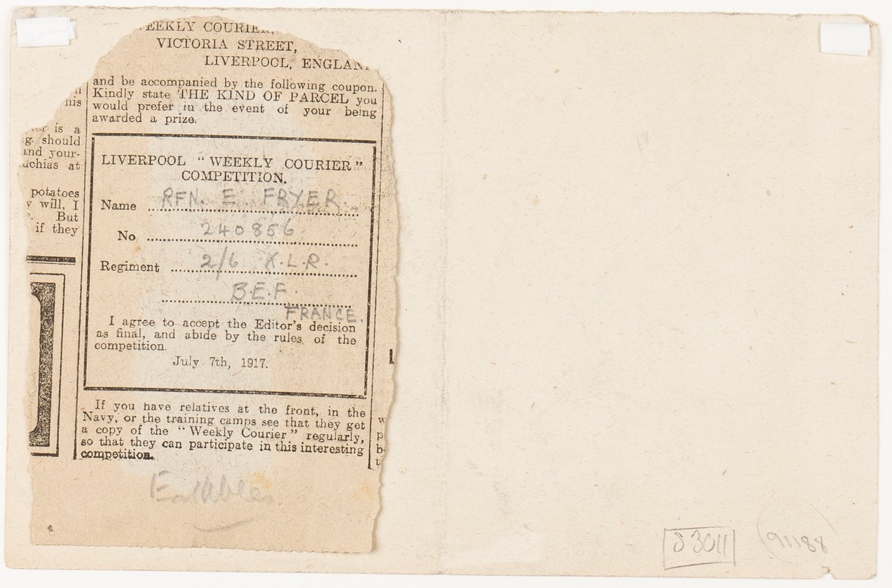 Submissão a um editor de competição de jornal, 1917 de Edgar Fryer