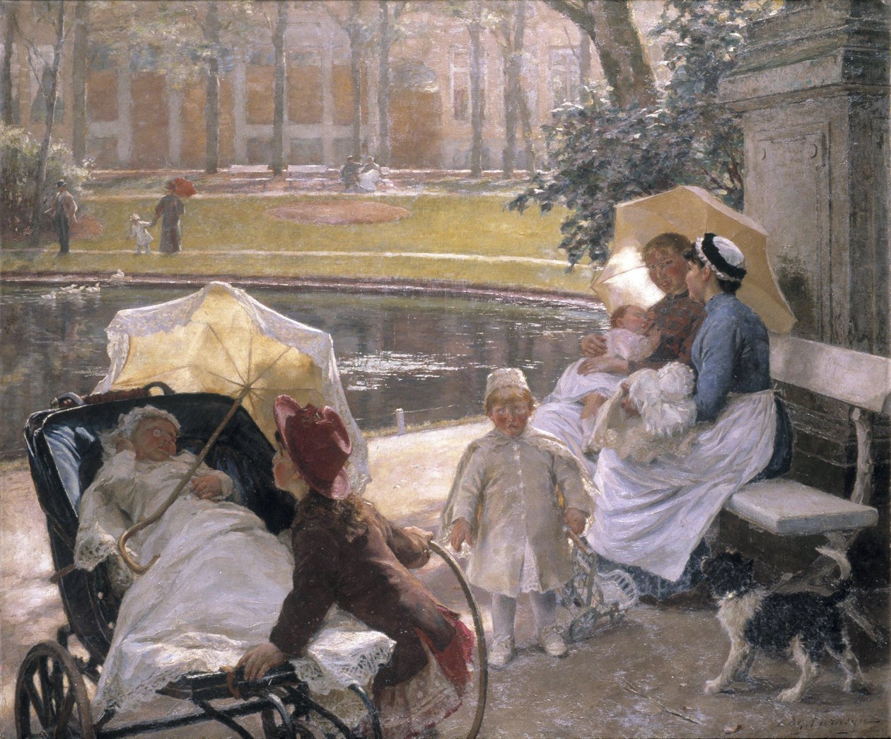 No Canto do Parque (óleo sobre tela) de Edgard Farasyn