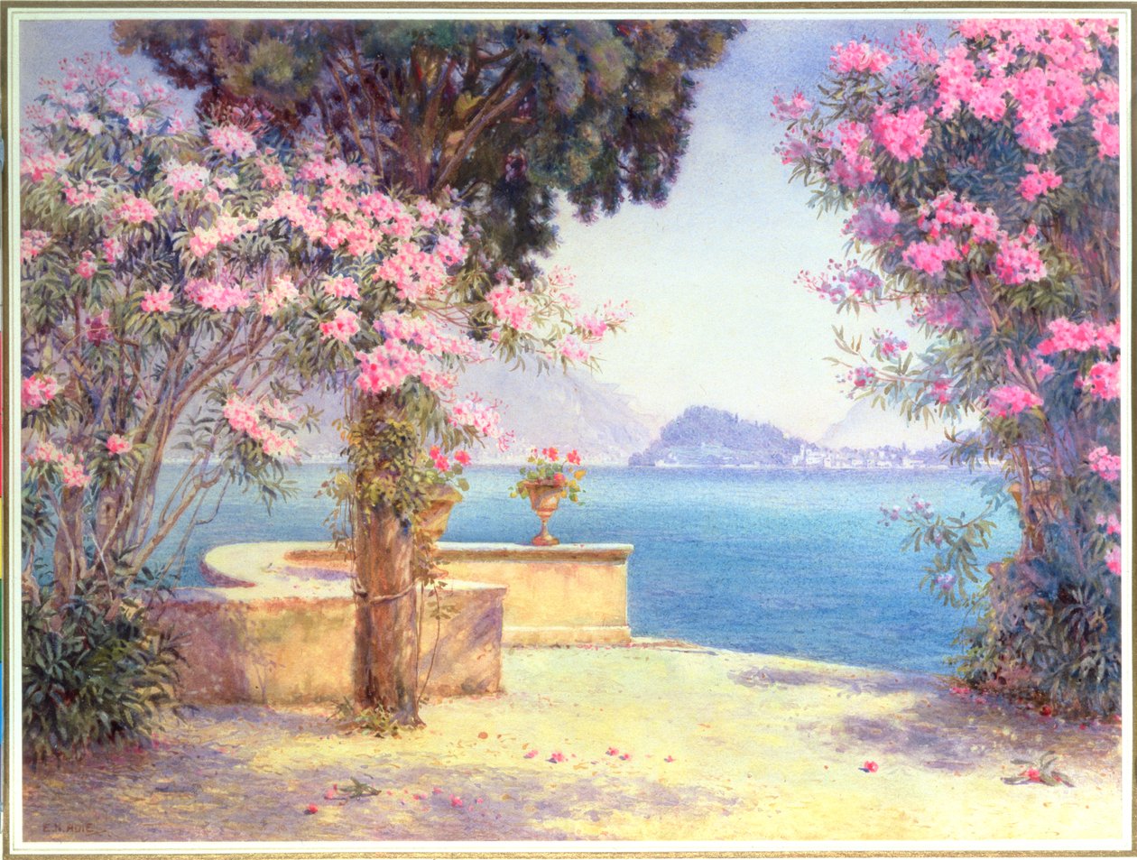 Bellagio, do jardim do Grand Hotel, Menaggio de Edith Helena Adie
