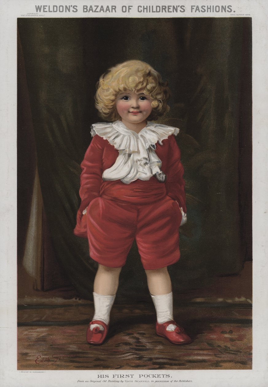 Os seus primeiros bolsos (cromolitografia) de Edith Scannell