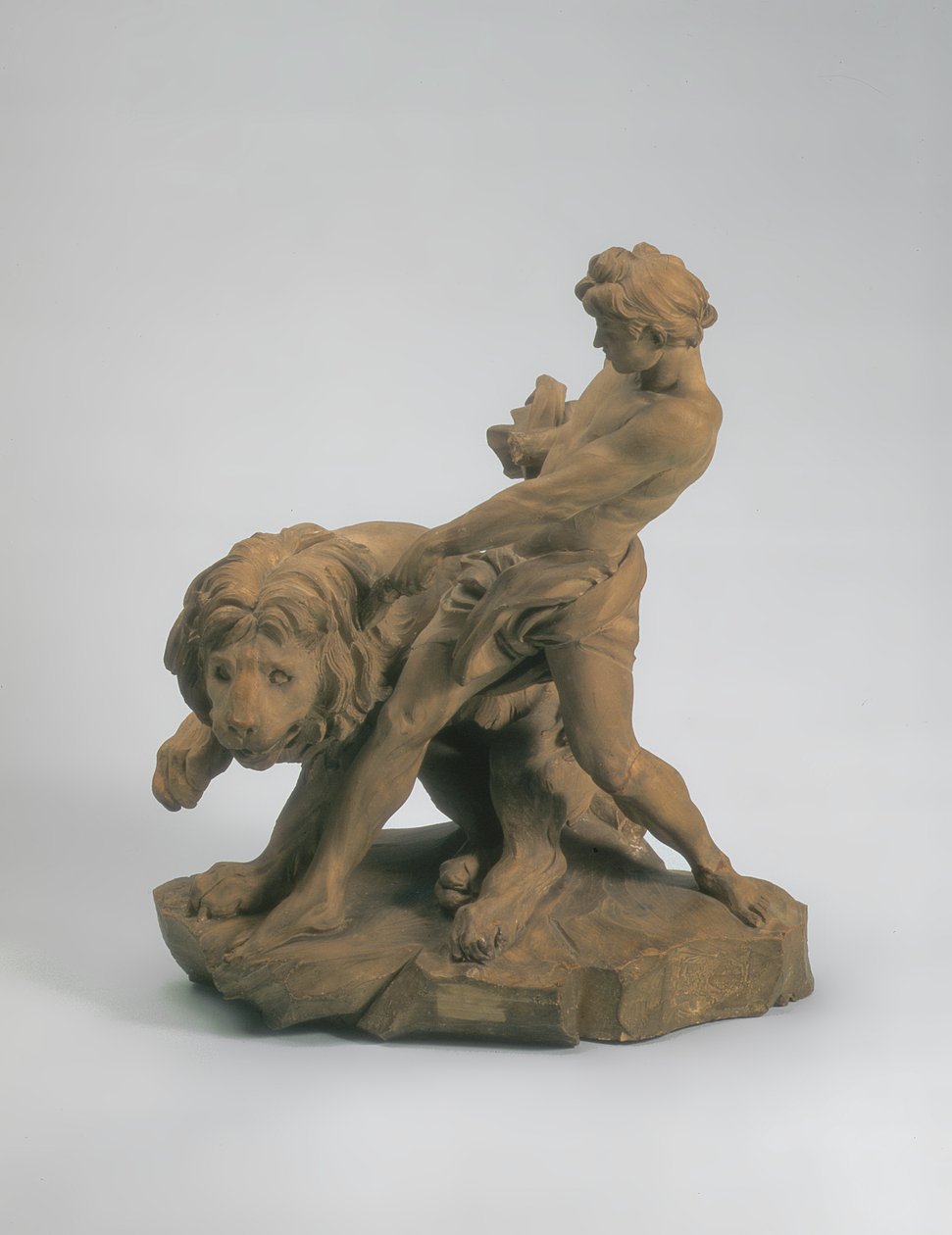 Atleta com um leão, 1737 (terracota) (par de 73701) de Edmé Bouchardon