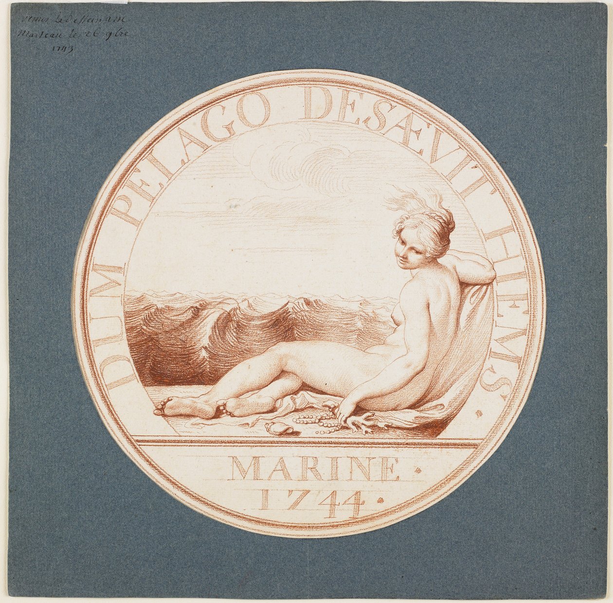 Alegoria Marinha, c. 1743 (giz vermelho) de Edmé Bouchardon