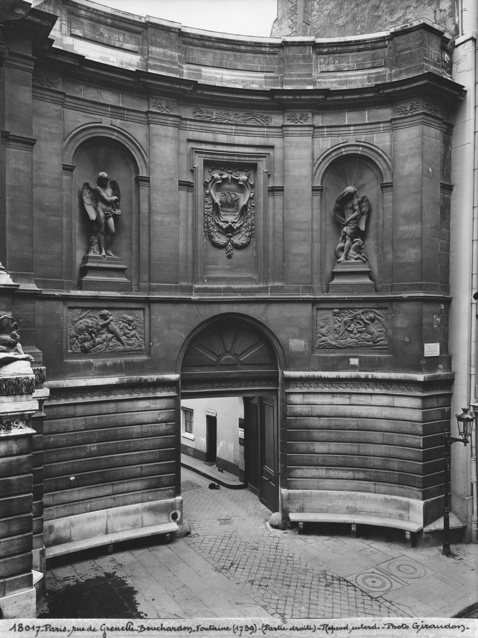 Vista da Fonte das Quatro Estações, parte direita, rue de Grenelle, 1739-46 (detalhe) (ver também 346093, 346094, 346096, 346097) de Edmé Bouchardon