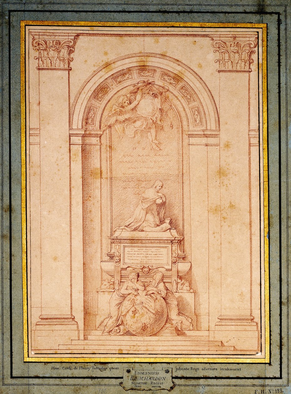 Um estudo para o monumento funerário do Cardeal de Fleury, de Edmé Bouchardon