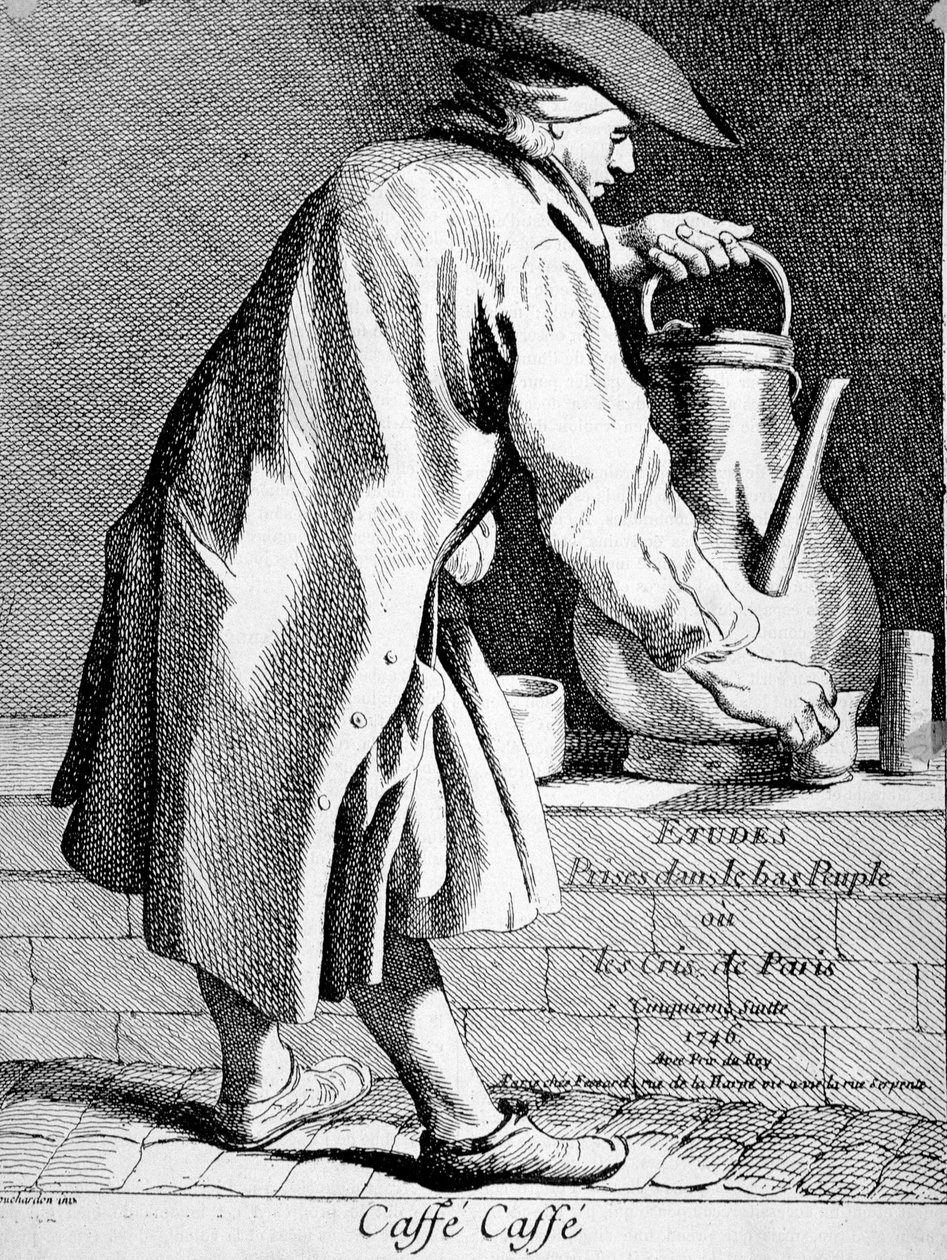 Comerciante de café - desenho de Bouchardon de Edmé Bouchardon