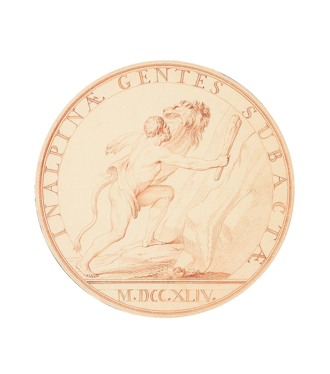 Hércules armado com uma clava prestes a cruzar os Alpes, 1744 de Edmé Bouchardon
