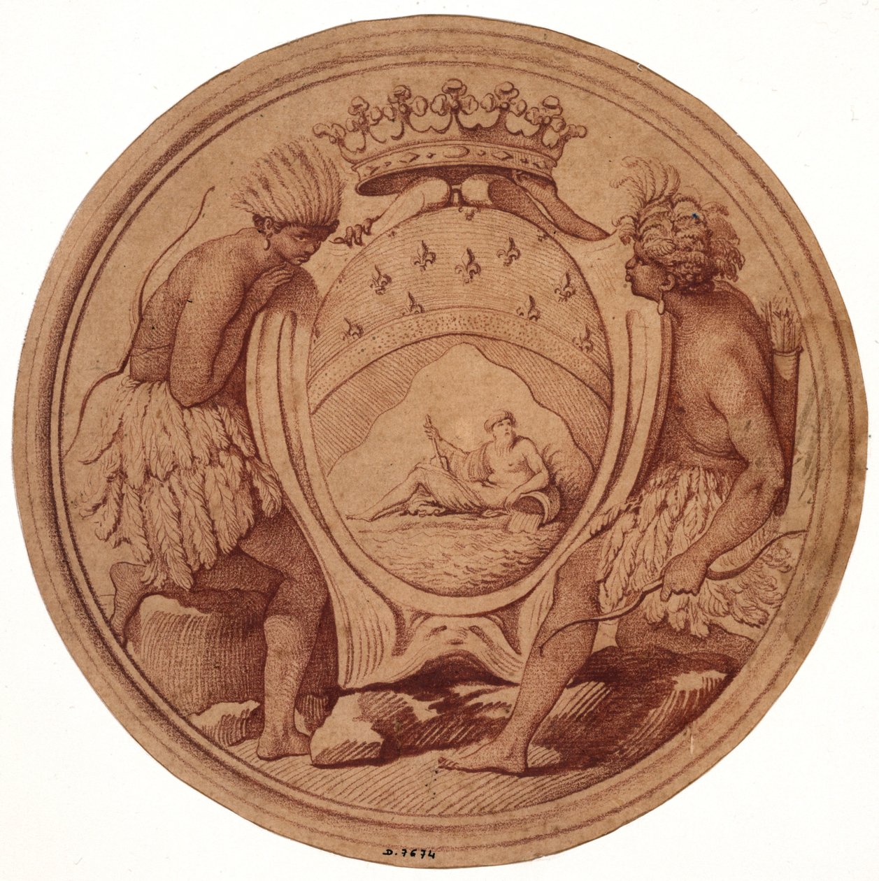 Entwurf für eine Medaille für die Compagnie des Indes de Edmé Bouchardon