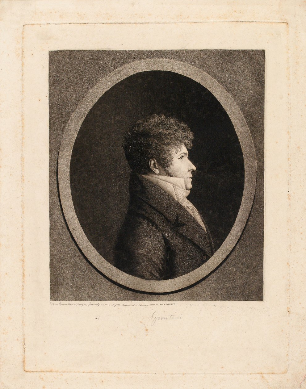 Retrato do maestro e compositor Gaspare Spontini 1774-1851. de Edme Quenedey