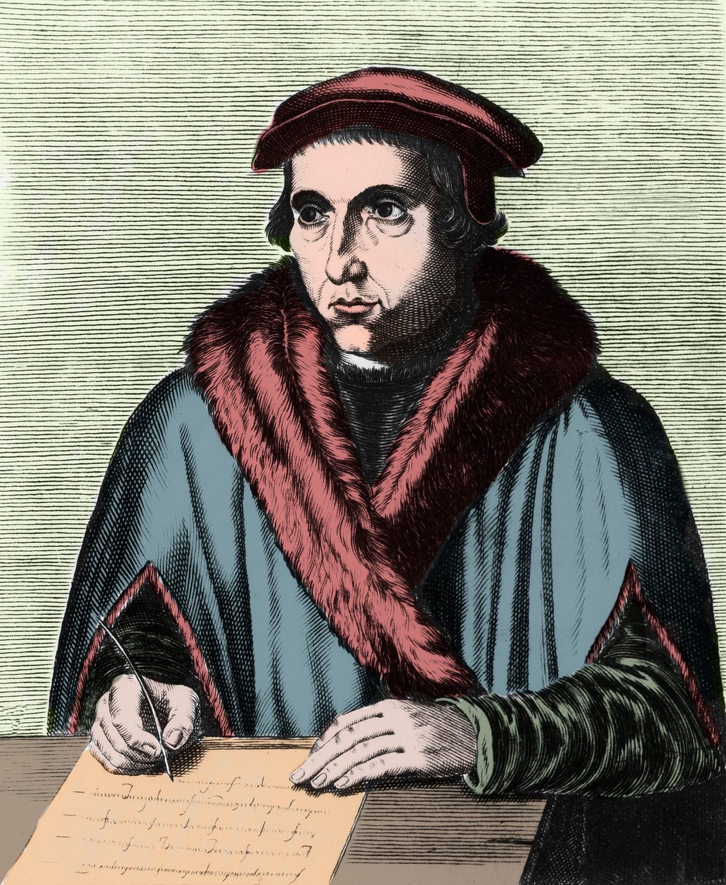Retrato de Juan Luis Vives, humanista e filósofo espanhol (1492-1540). de Edme de Boulonois