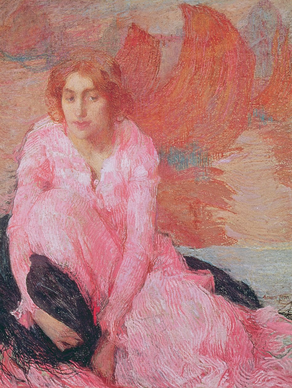 Senhora de rosa de Edmond François Aman Jean