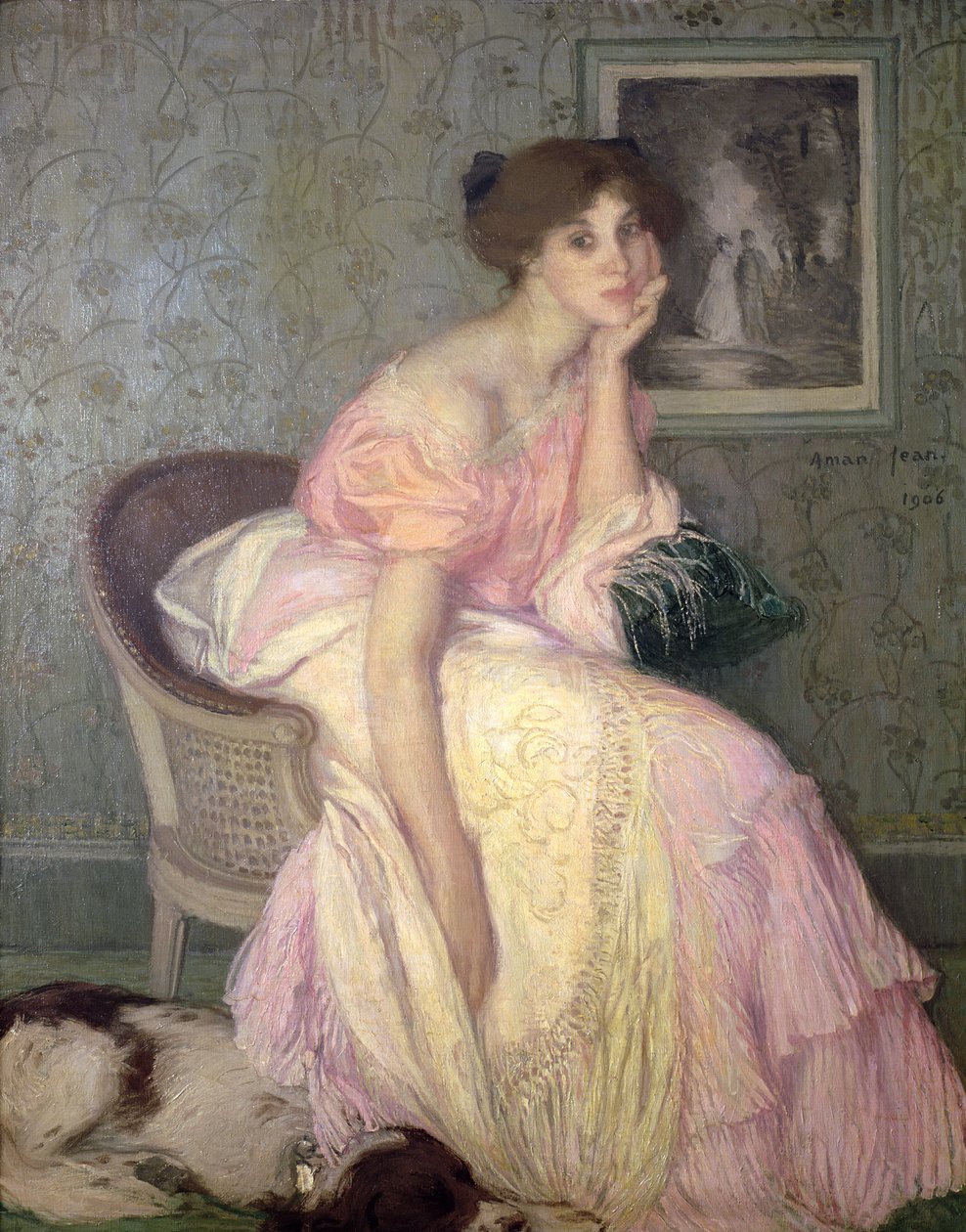 Retrato, de, um, mulher jovem de Edmond François Aman Jean