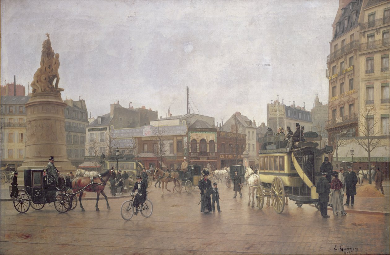 La Place Clichy, Paris, 1896 (ver também 485191) de Edmond Georges Grandjean