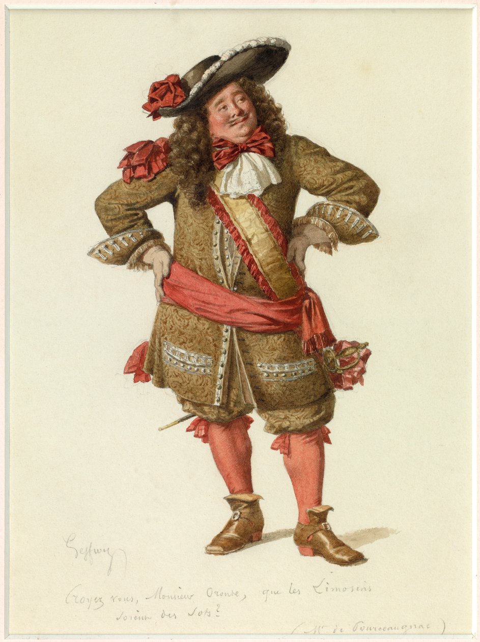 Retrato de Monsieur de Pourceaugnac, c.1870 (aguarela) de Edmond Aime Florentin Geffroy
