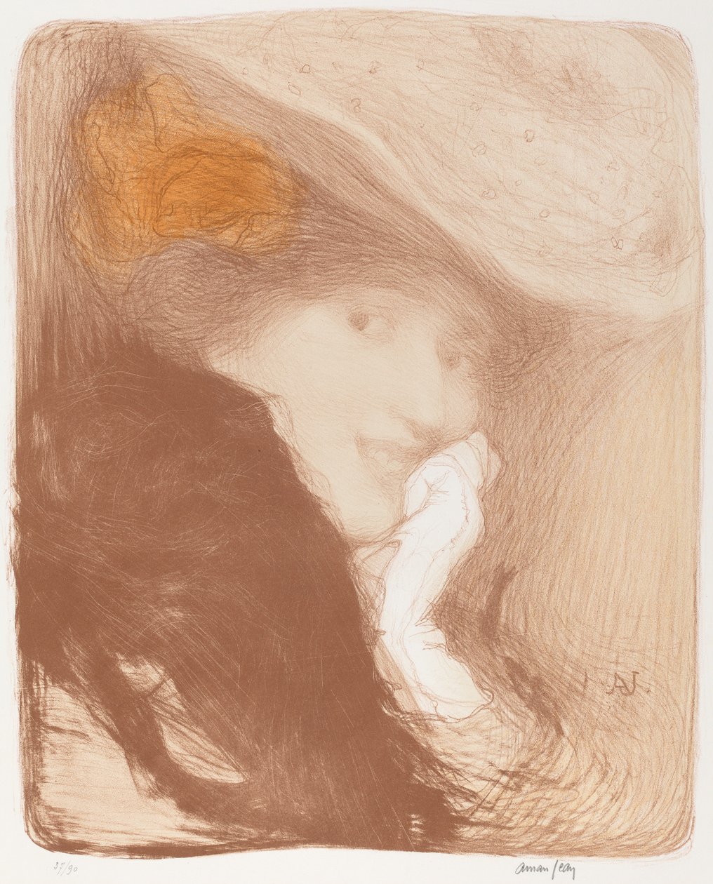 La Rieuse: Madame Albert Besnard de Edmond Aman Jean