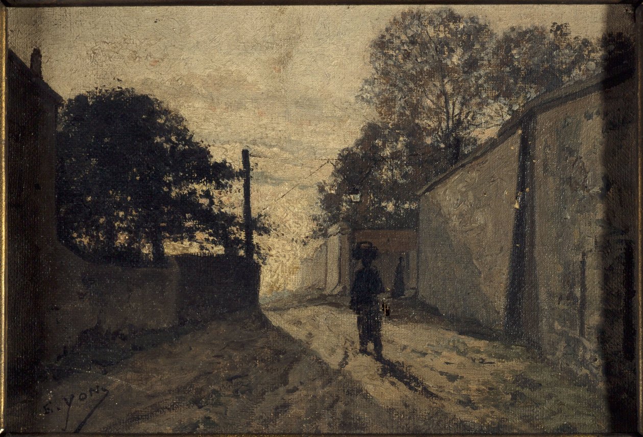 Rue Saint-Vincent em Montmartre, cerca de 1865 (óleo sobre tela) de Edmond Charles Yon