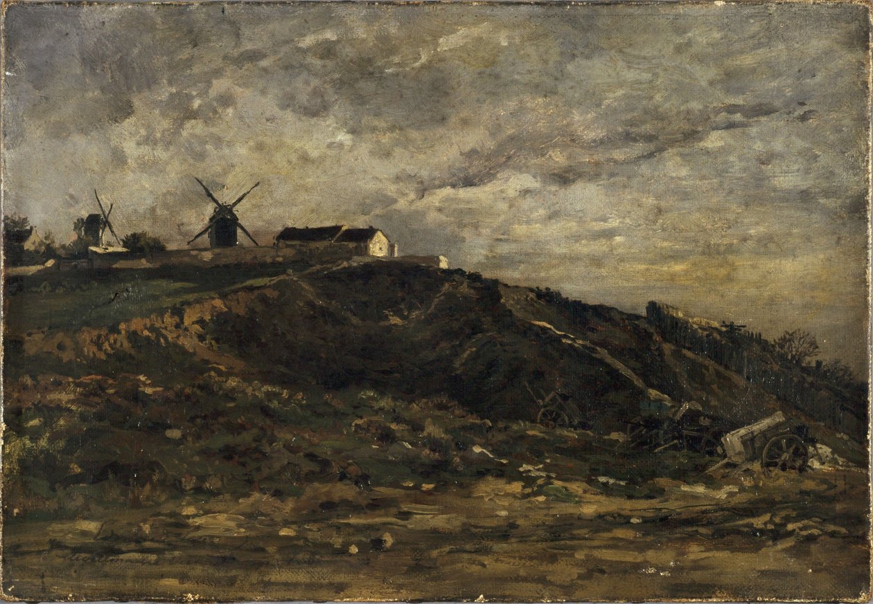 Os moinhos de vento de Montmartre; lado norte de Edmond Charles Yon