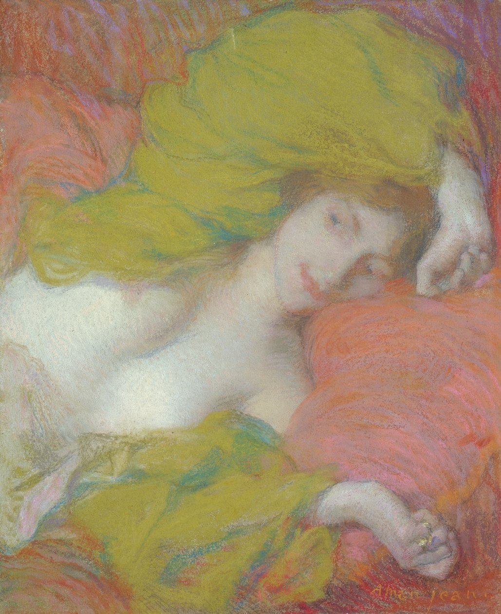 Ociosidade, c.1895 (pastel sobre papel) de Edmond François Aman Jean