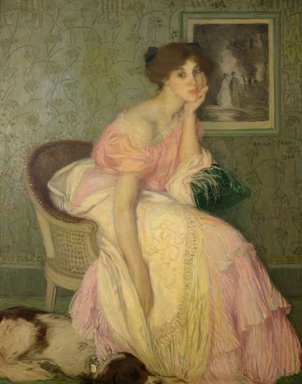 Retrato de uma jovem rapariga de Edmond François Aman Jean
