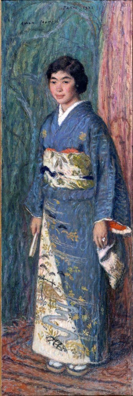Retrato de uma mulher japonesa em quimono, ou Madame Kuroki de Edmond François Aman Jean