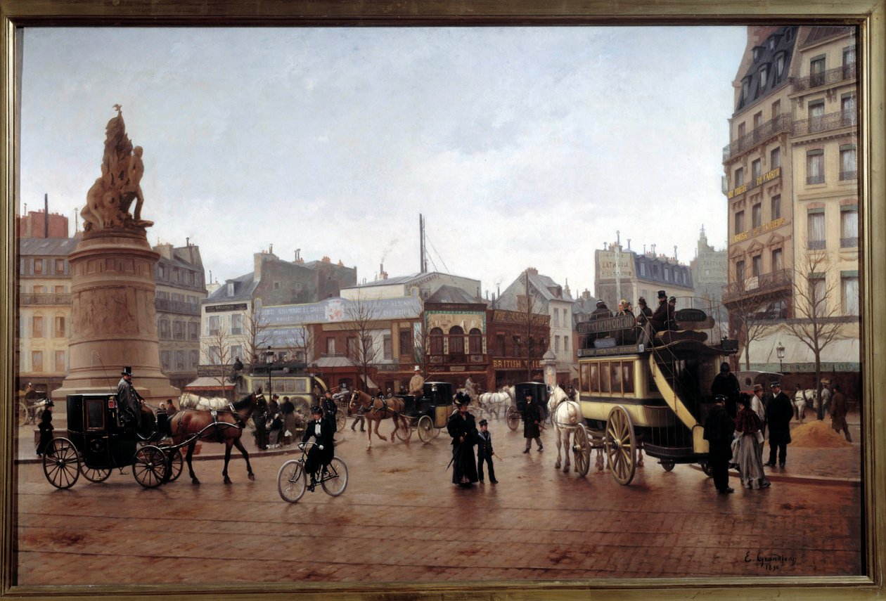 Vista da Place Clichy em 1896 Pintura de Edmond Grandjean (1844-1908) 1896 Sol. 0,85x1,3 m Paris, Musee Carnavalet de Edmond Georges Grandjean