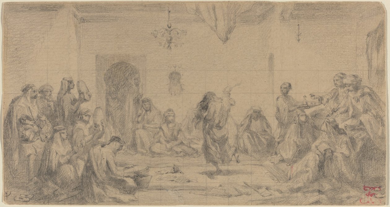 Interior com dançarina de Edmond Hédouin
