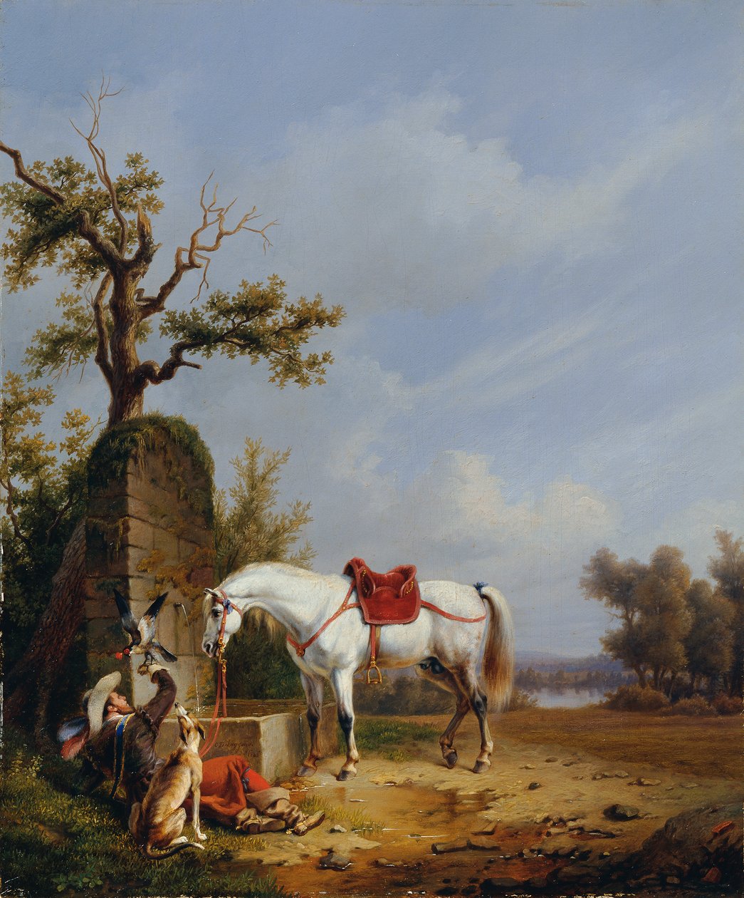 Alemão: Reiter mit Pferd Riding With Horse de Edmond Jean Baptiste Tschaggeny