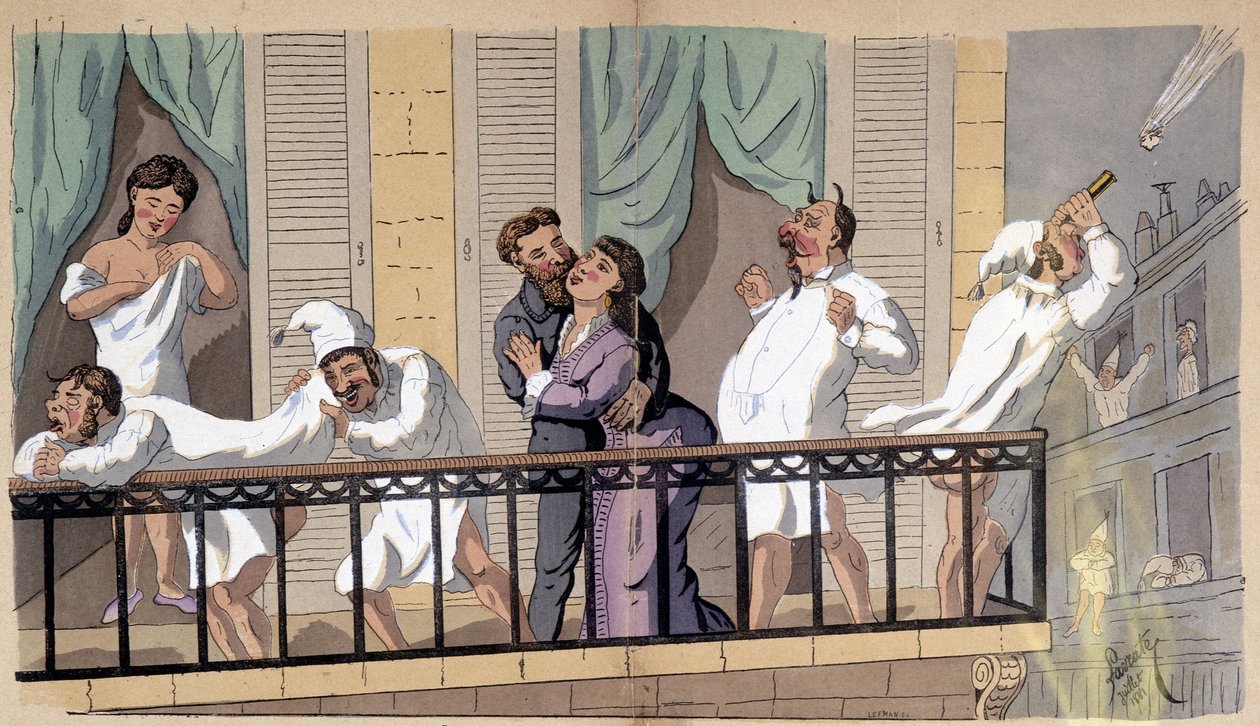 As noites são tão quentes! - cartoon social de Lavrate de Edmond Lavrate