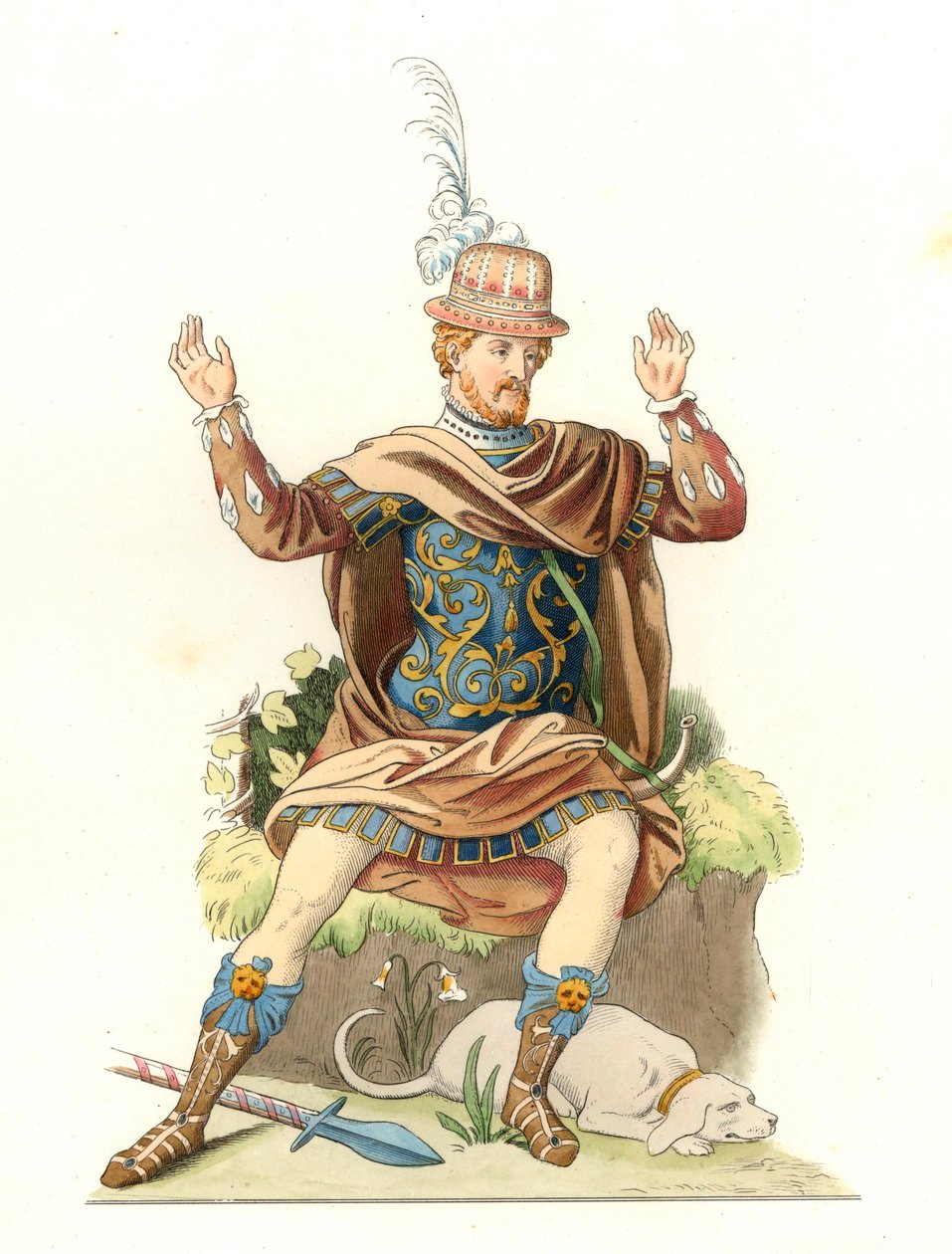 Cavalheiro francês vestindo um traje antigo de Edmond Lechevallier Chevignard