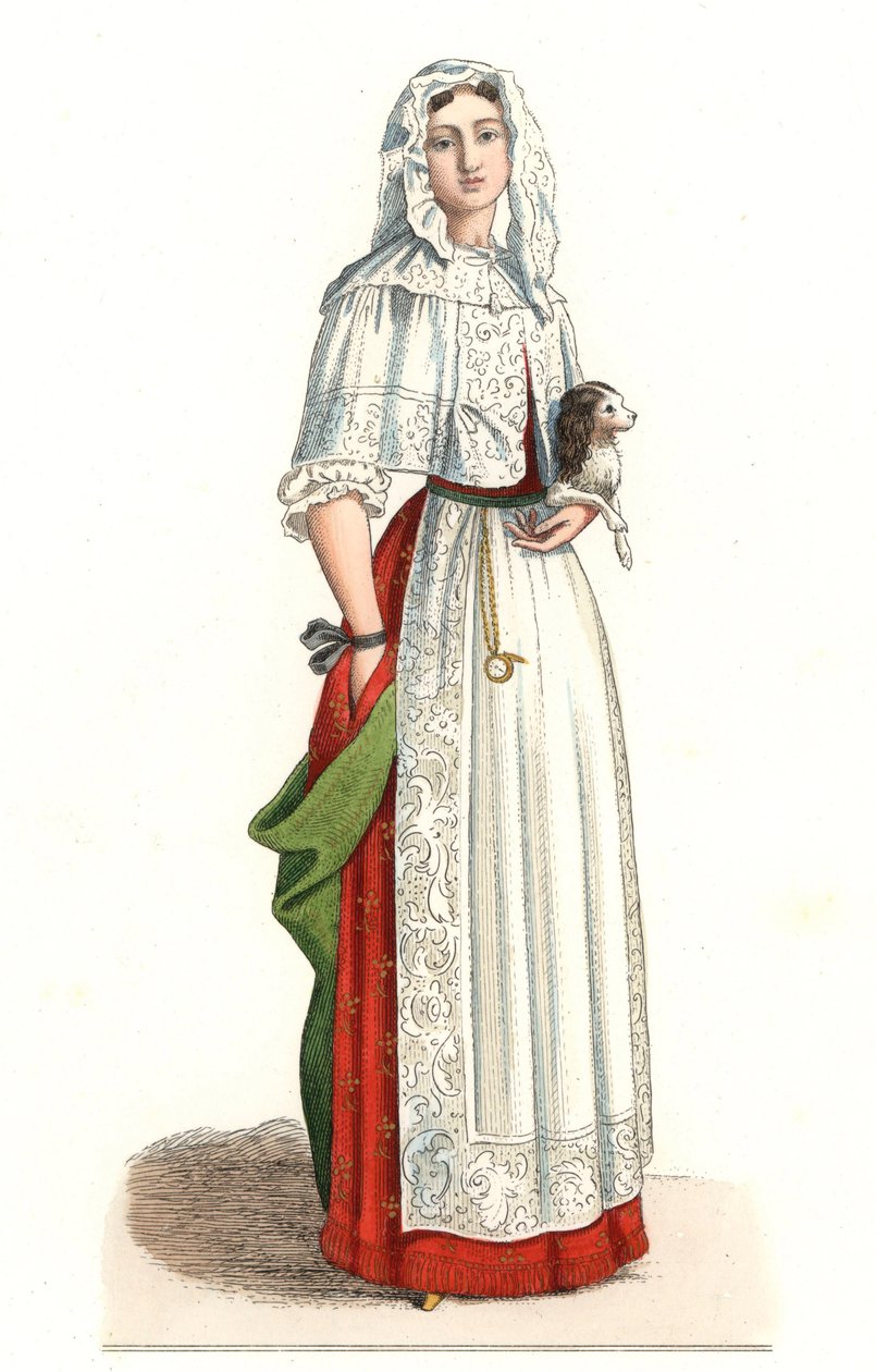 Mulher francesa em vestido de manhã de Edmond Lechevallier Chevignard