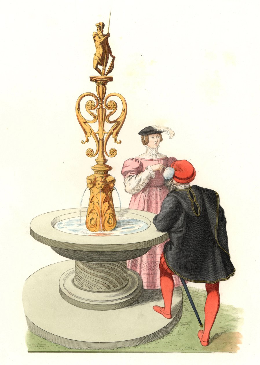 Cavalheiro e senhora, nobreza inglesa de Edmond Lechevallier Chevignard