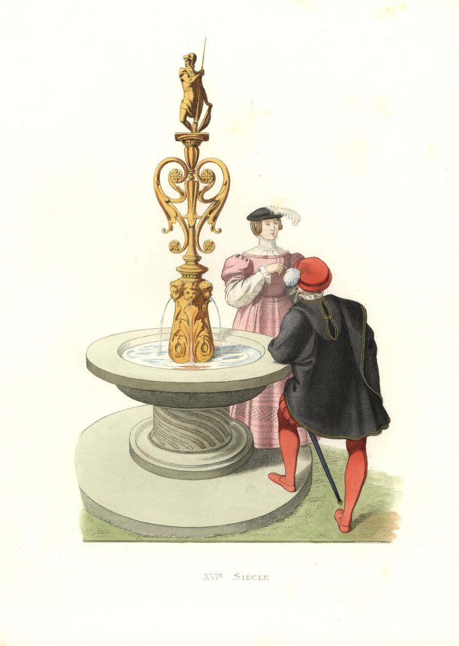 Cavalheiro e mulher, Inglaterra de Edmond Lechevallier Chevignard